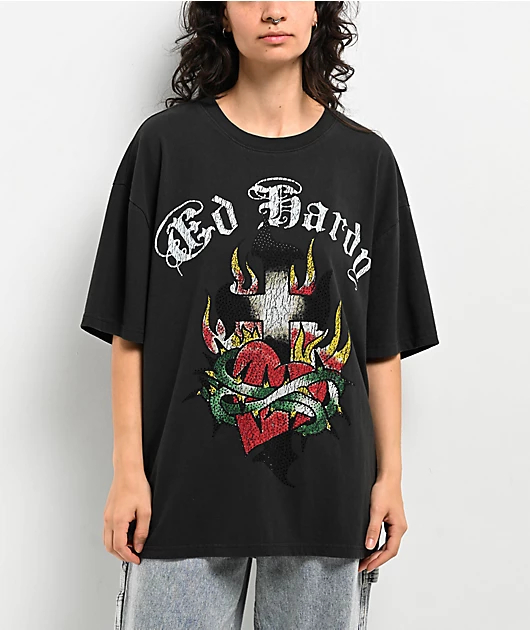 Cross Heart Ed Y2k Tattoo Art  - đánh giá và giá Streetwear Brand Heart